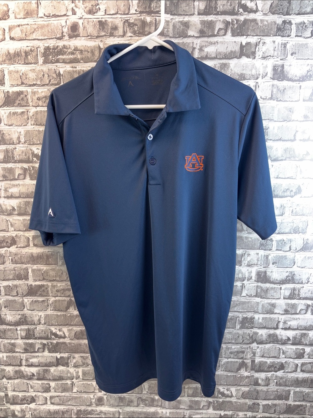 Auburn Tigers Antigua Navy Polo with Orange Auburn Logo